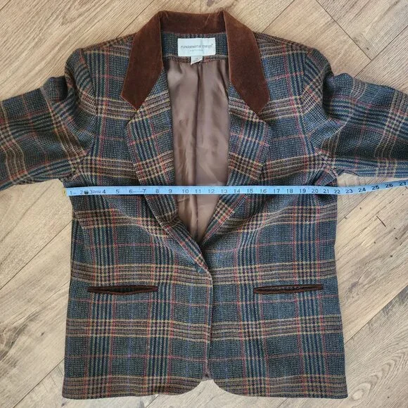 Vintage Plaid Blazer Size: 14P - Picture 15 of 16